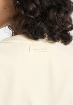 BS002 - Wide Shoulder Bodysuit T-Shirt - Pale Yellow