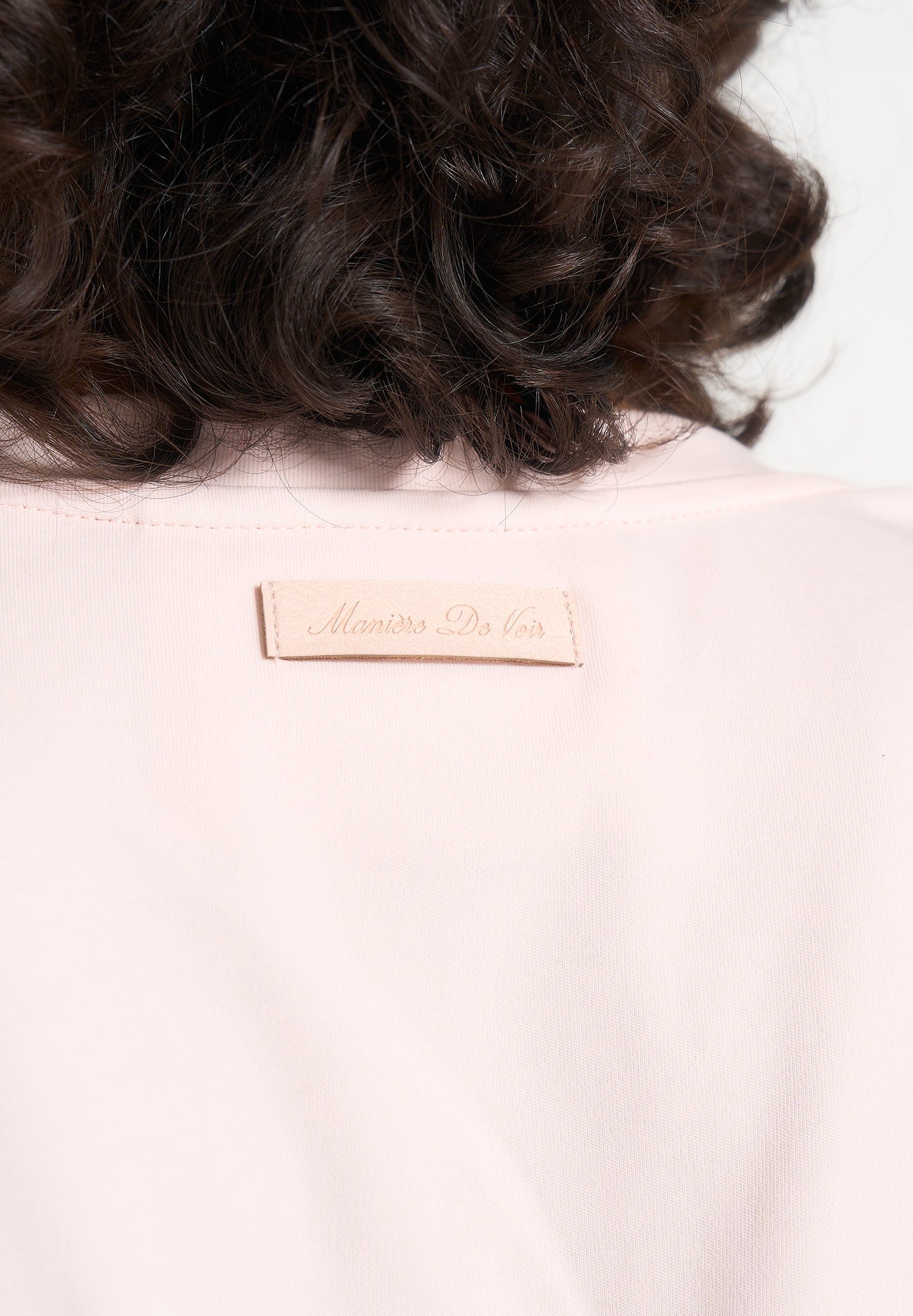 BS002 - Wide Shoulder Bodysuit T-Shirt - Pale Pink
