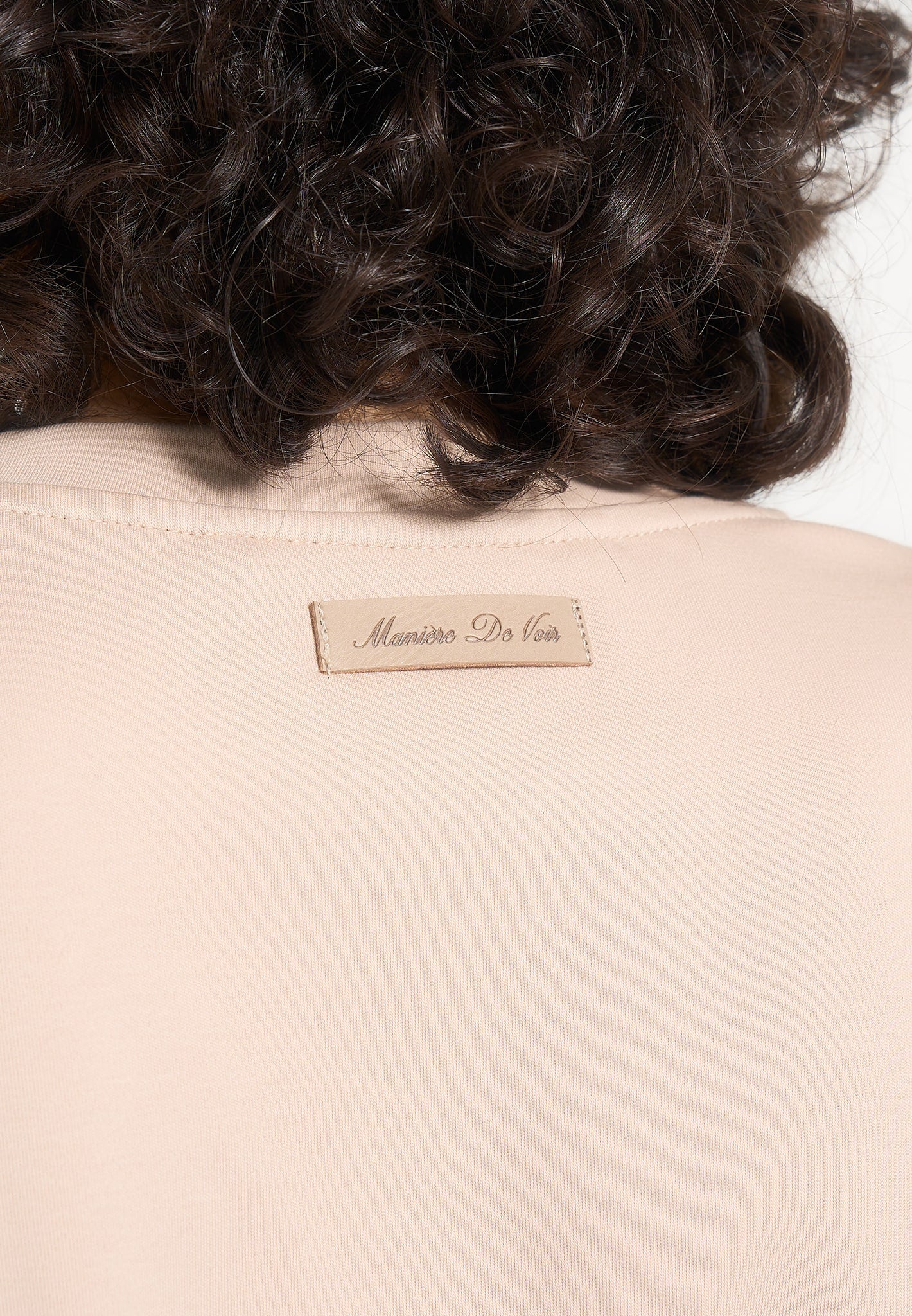 BS002 - Wide Shoulder Bodysuit T-Shirt - Beige