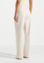 Ingrid - Linen Twin Pleat Pants - Natural