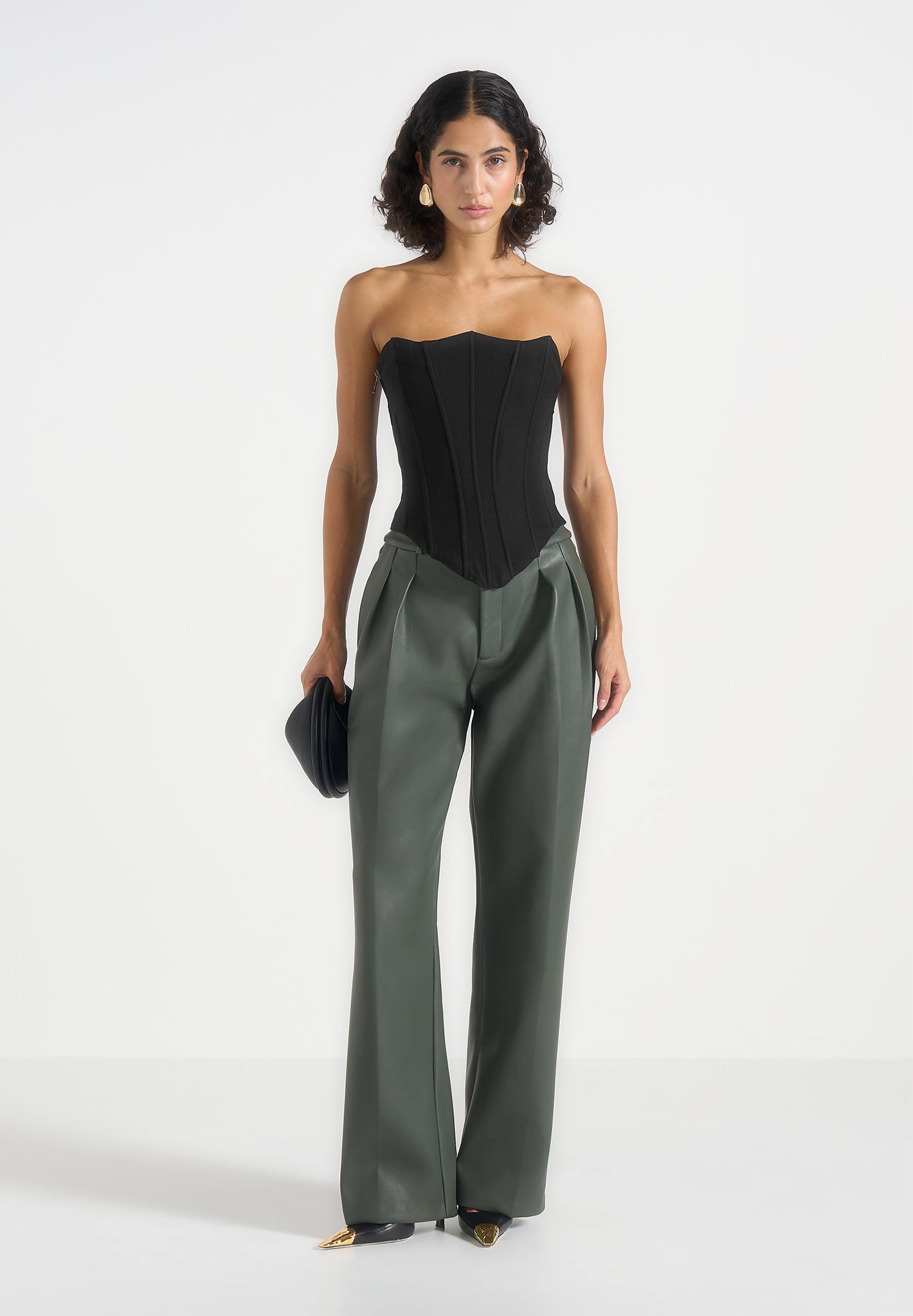 Scarlett - Tailored Lace Up Corset - Black