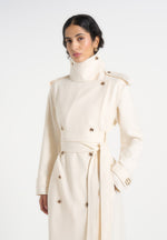 Esther - Trench Coat With Double Belt - White