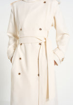 Esther - Trench Coat With Double Belt - White