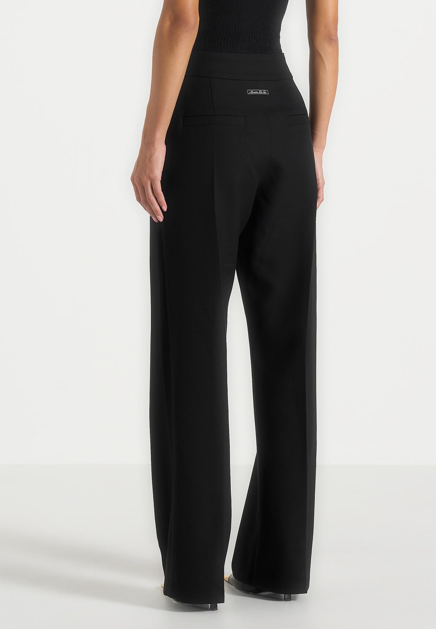 Elsa - High Waisted Tailored Pants - Black