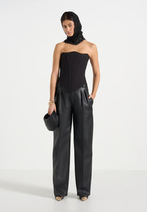 Scarlett - Tailored Lace Up Corset - Black