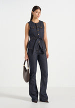 Darcy - Crew Neck Denim Vest - Polished Indigo