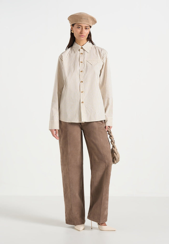 ronnie-unisex-pinstripe-long-sleeve-shirt-beige