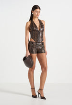 samia-python-mini-shorts-brown