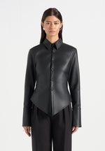 sonia-leather-cinch-shirt-black