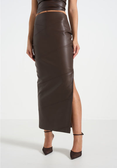 daisy-leather-midaxi-skirt-brown