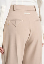 Julie - Tailored Twin Pleat Pants - Beige
