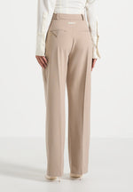 Julie - Tailored Twin Pleat Pants - Beige