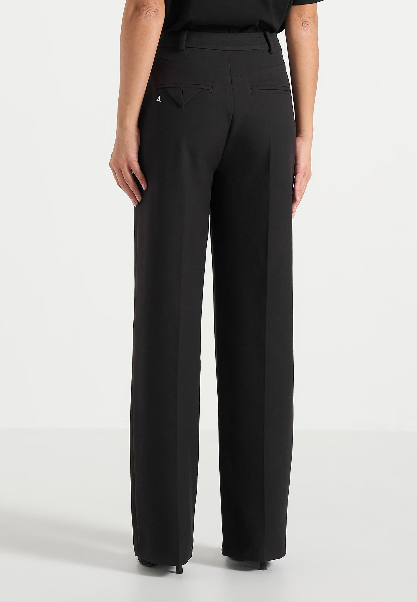 Julie - Tailored Twin Pleat Pants - Black