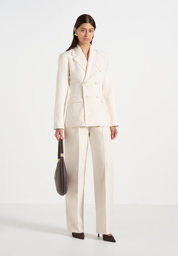 Maia - Double Breasted Blazer - Cream