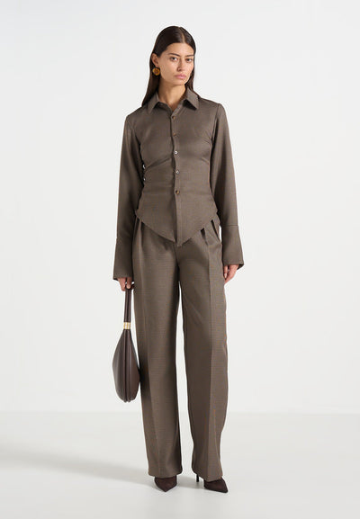 julie-houndstooth-twin-pleat-trousers-brown