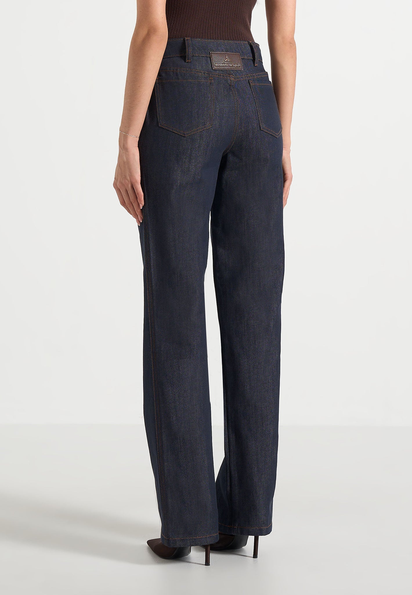 Florence - High Rise Straight Leg Denim Jeans - Indigo