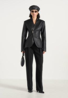 ina-leather-cinched-waist-kimono-blazer