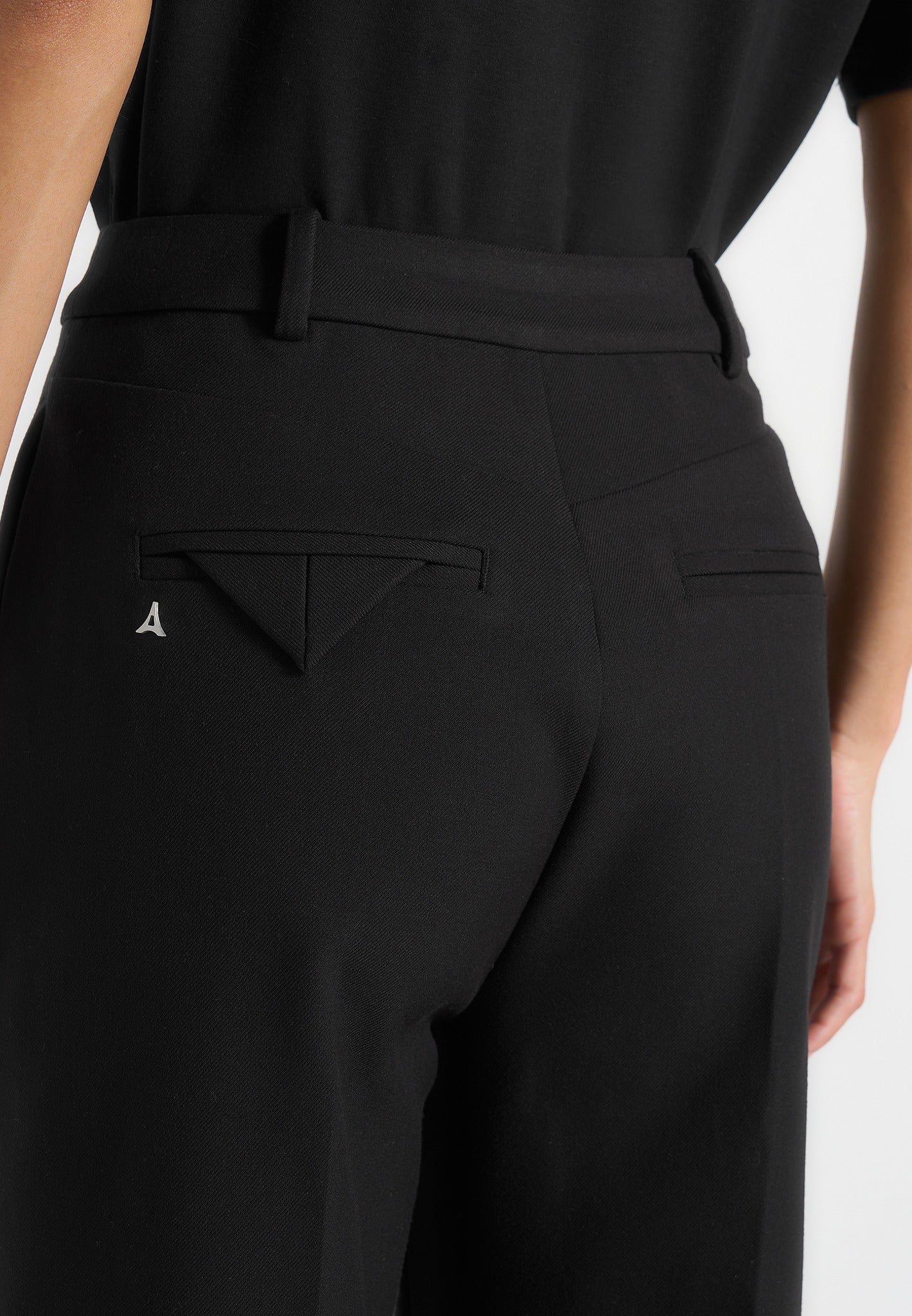 Julie - Tailored Twin Pleat Pants - Black
