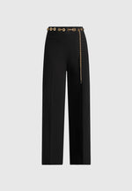 Perrine - Hardware Detail Belted Pants - Black