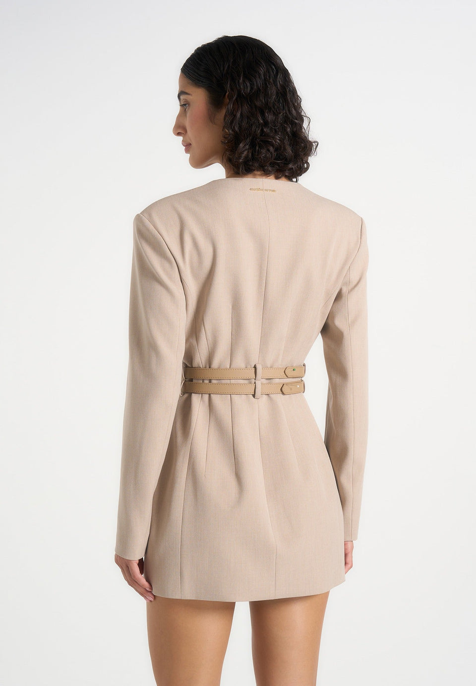 sierra-double-breasted-belted-blazer-dress-beige