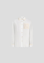 Mya - Crochet Detail Georgette Shirt - White