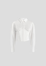 Margot - Cotton Corset Shirt - White