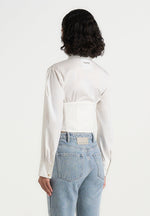 Margot - Cotton Corset Shirt - White