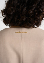 Sierra - Double Breasted Belted Blazer Dress - Beige