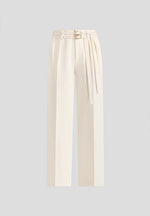 Pascale - Tailored Twin Belt Pants - Off White