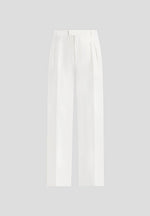 Julie - Satin Twin Pleat Pants - White