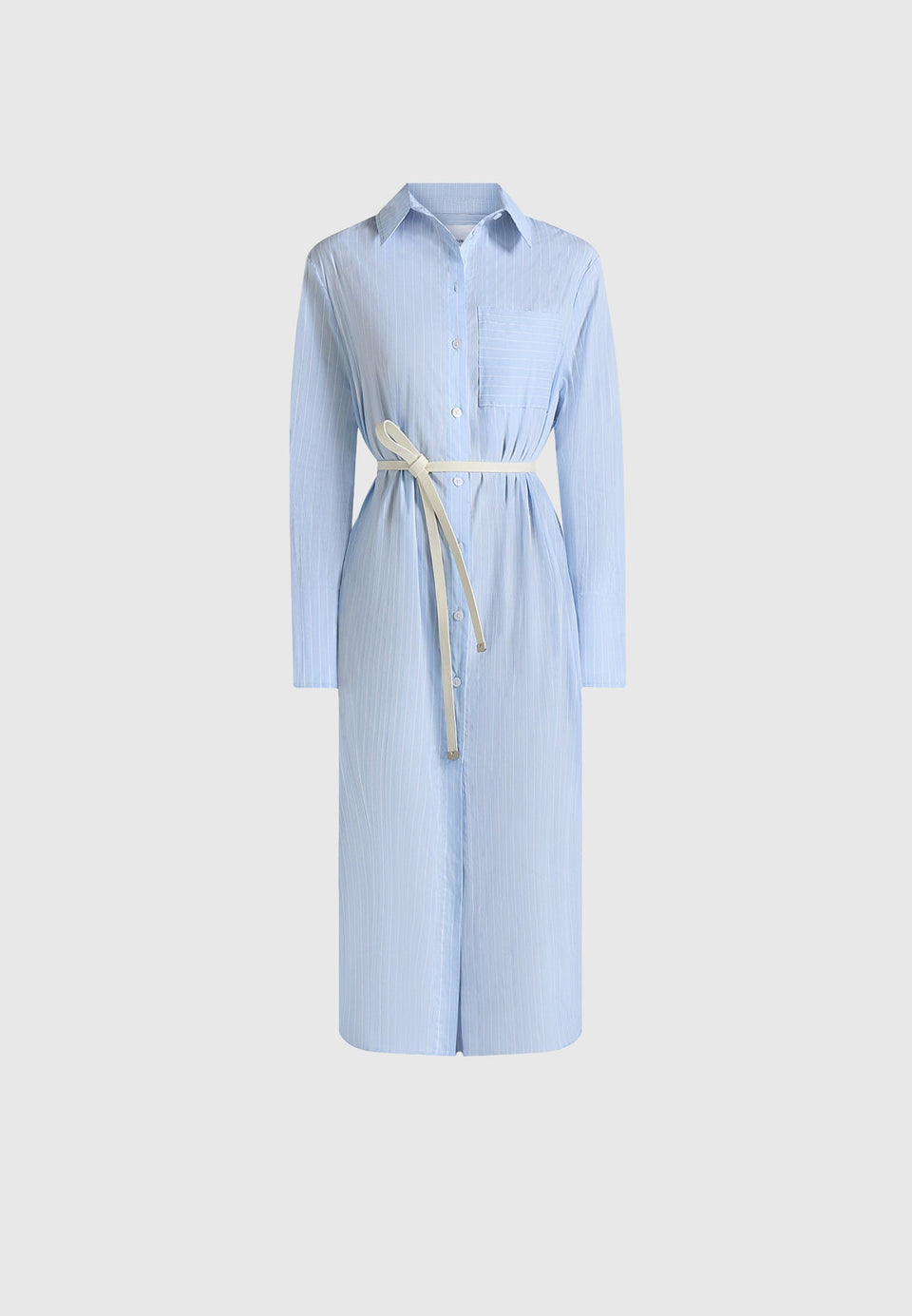 isa-belted-pinstripe-cotton-midi-shirt-dress-pale-blue