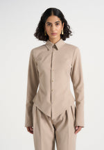 Sonia - Tailored Cinch Shirt - Beige