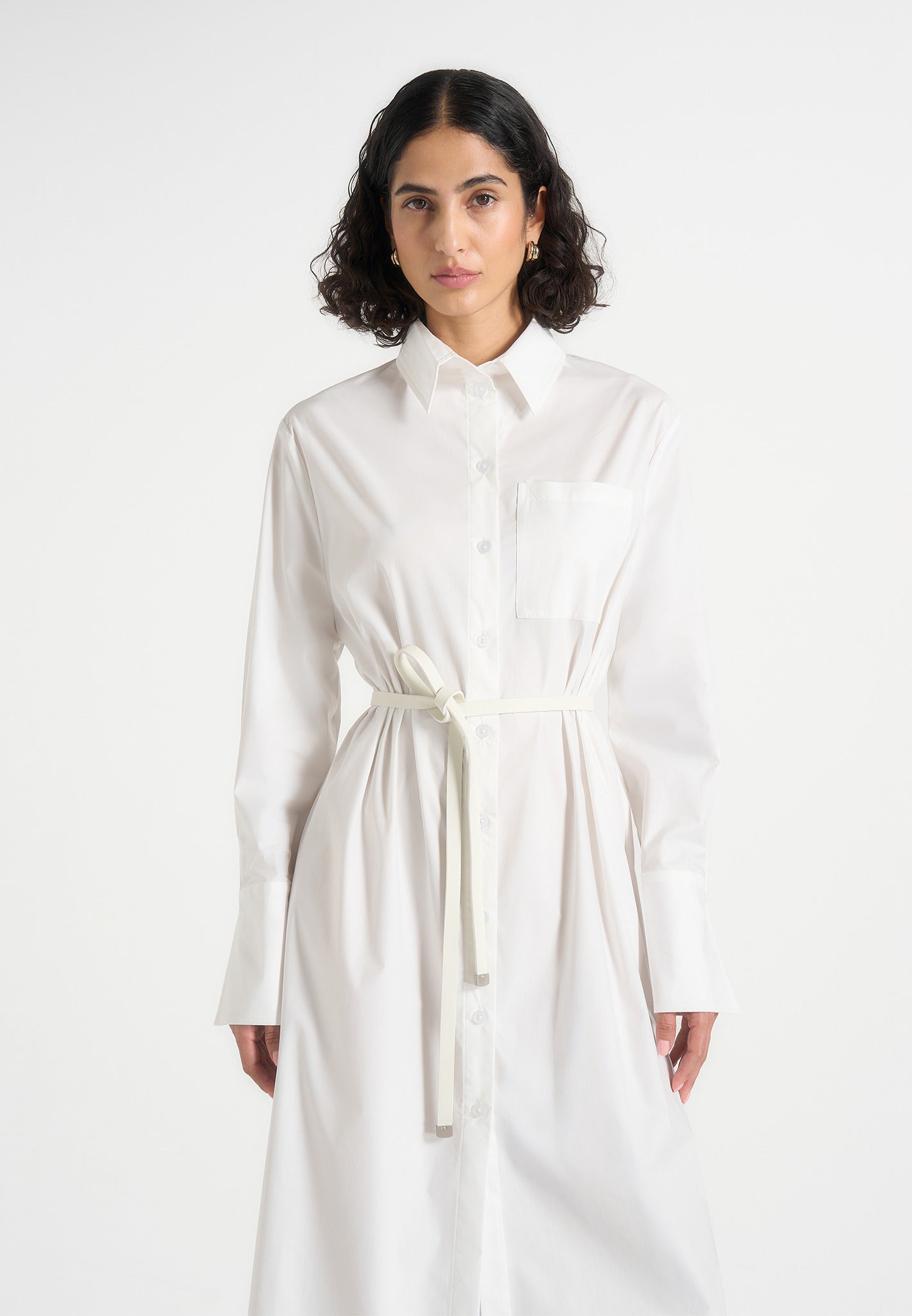 isa-belted-cotton-midi-shirt-dress-white