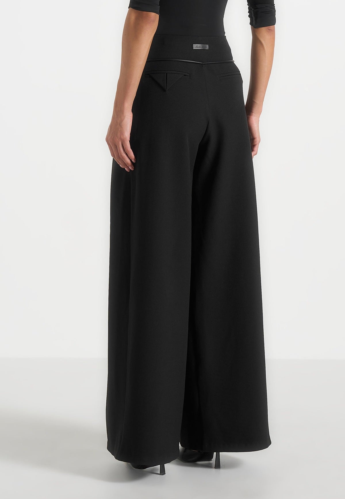 flora-box-pleat-wide-leg-belted-trousers-black