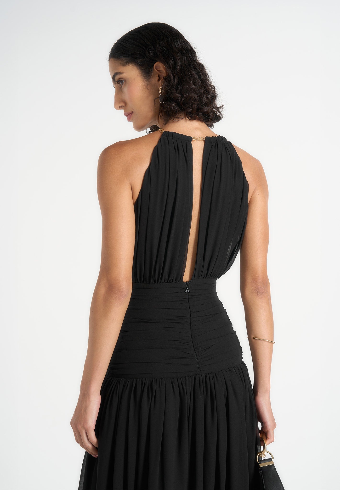 fabienne-metallic-ruched-halterneck-maxi-dress-black