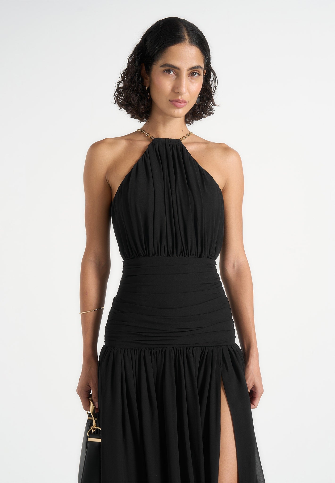 fabienne-metallic-ruched-halterneck-maxi-dress-black