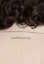 Kira - Tie-Waist Barrel Leg Tailored Jumpsuit - Beige