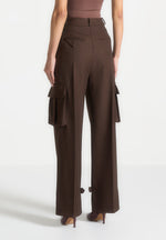 danielle-tailored-pleated-cargo-trousers-brown