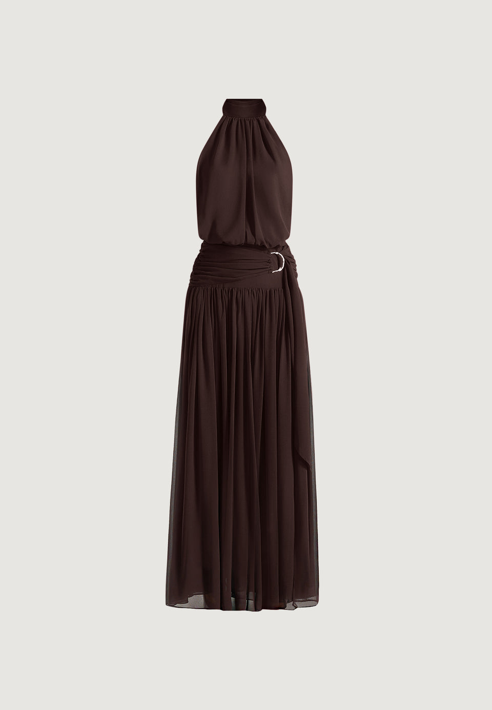 Matilda Gathered Maxi Dress - Brown