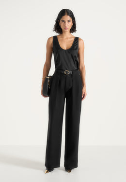 Jodie Pleated Trousers - Black
