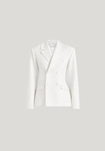 Maia Contrast Satin Blazer - White