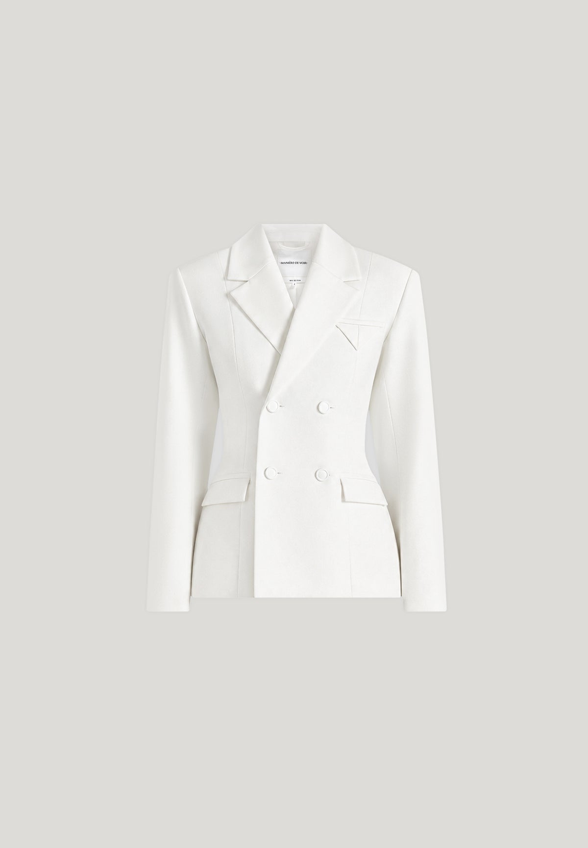 Maia Contrast Satin Blazer - White