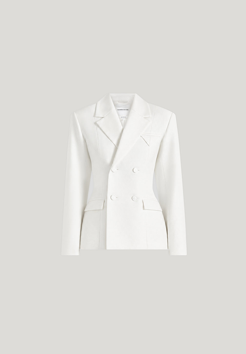 Maia Contrast Satin Blazer - White