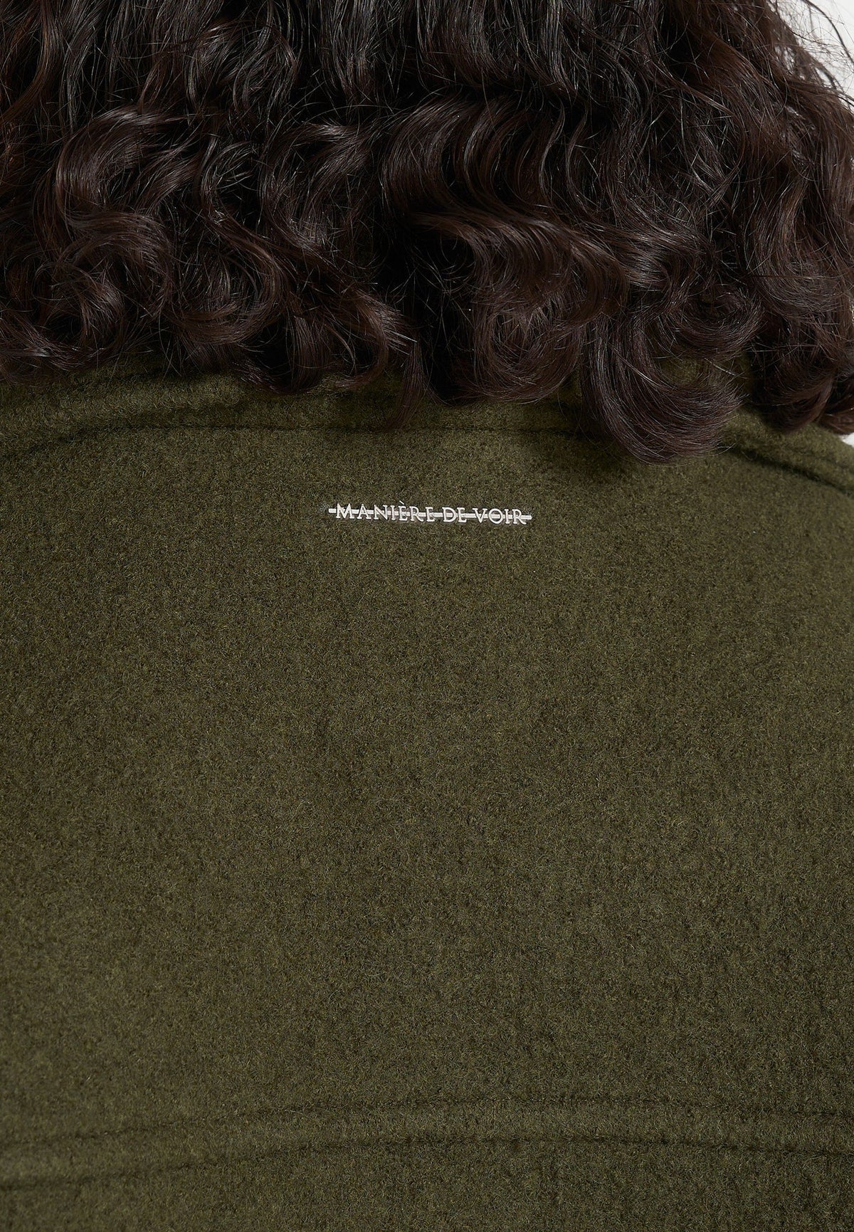 Mika - Unisex Double Breasted Wool Jacket - Olive