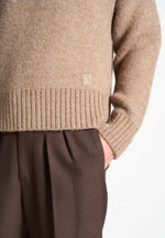 art-slogan-brushed-wool-knit-jumper-beige