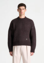 art-slogan-brushed-wool-knit-jumper-brown