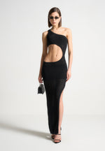 asymmetric-crochet-knit-cut-out-maxi-dress-black