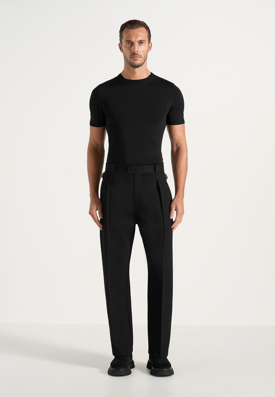 Dorian - Pleated Tailored Pants - Black