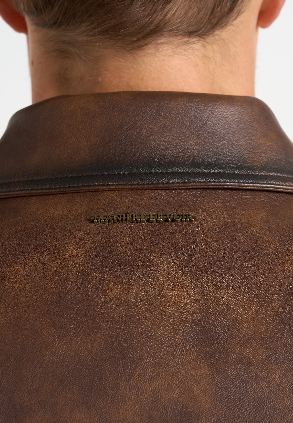 Clint - Vintage Leather Bomber Jacket - Brown