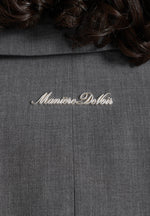 Brooke - Balloon Sleeve Double Breasted Blazer - Grey